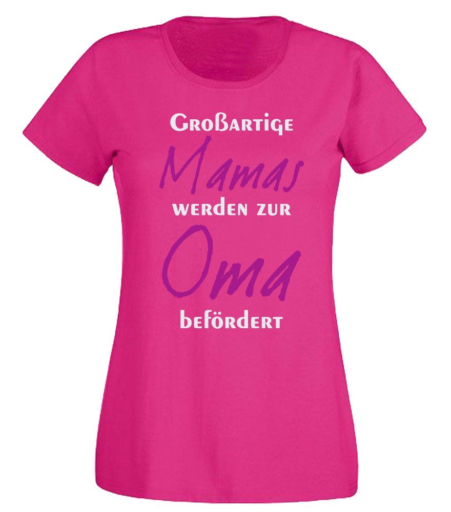 G-graphics T-Shirt Damen T-Shirt - Großartige Mamas werden zur Oma befördert mit trendigem Frontprint, Slim-fit, Aufdruck auf der Vorderseite, Spruch/Sprüche/Print/Motiv, für jung & alt