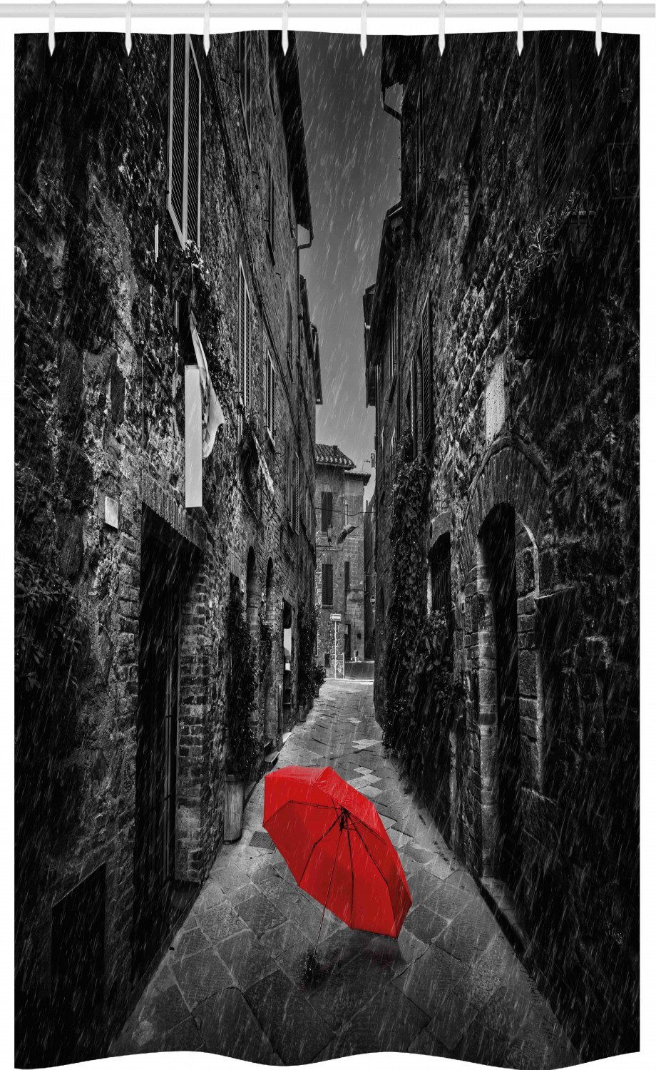 Abakuhaus Duschvorhang »Badezimmer Deko Set aus Stoff mit Haken« Breite