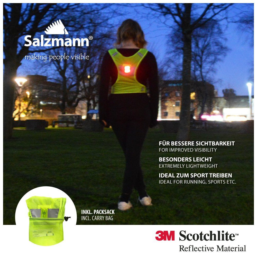 Scotchlite LED Warnweste Salzmann 3M Laufweste Reflektorstreifen mit mit Licht,