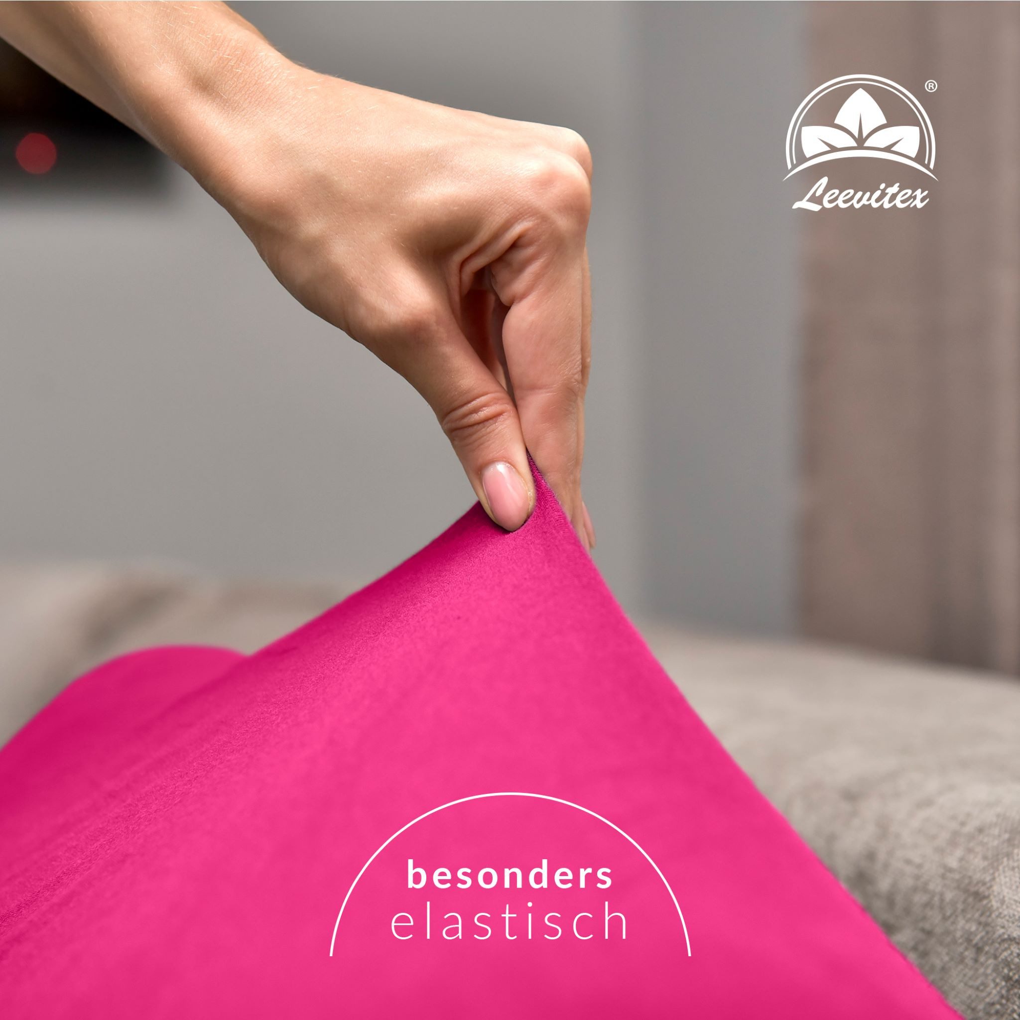 leevitex® Spannbettlaken verschiedene Größen, Stoffgewicht 170 g/m², 40 cm Steghöhe, Jersey, Gummizug: rundum, (1 Stück), verschiedene Farben, OEKO-TEX® STANDAR – Bild 3 von 5