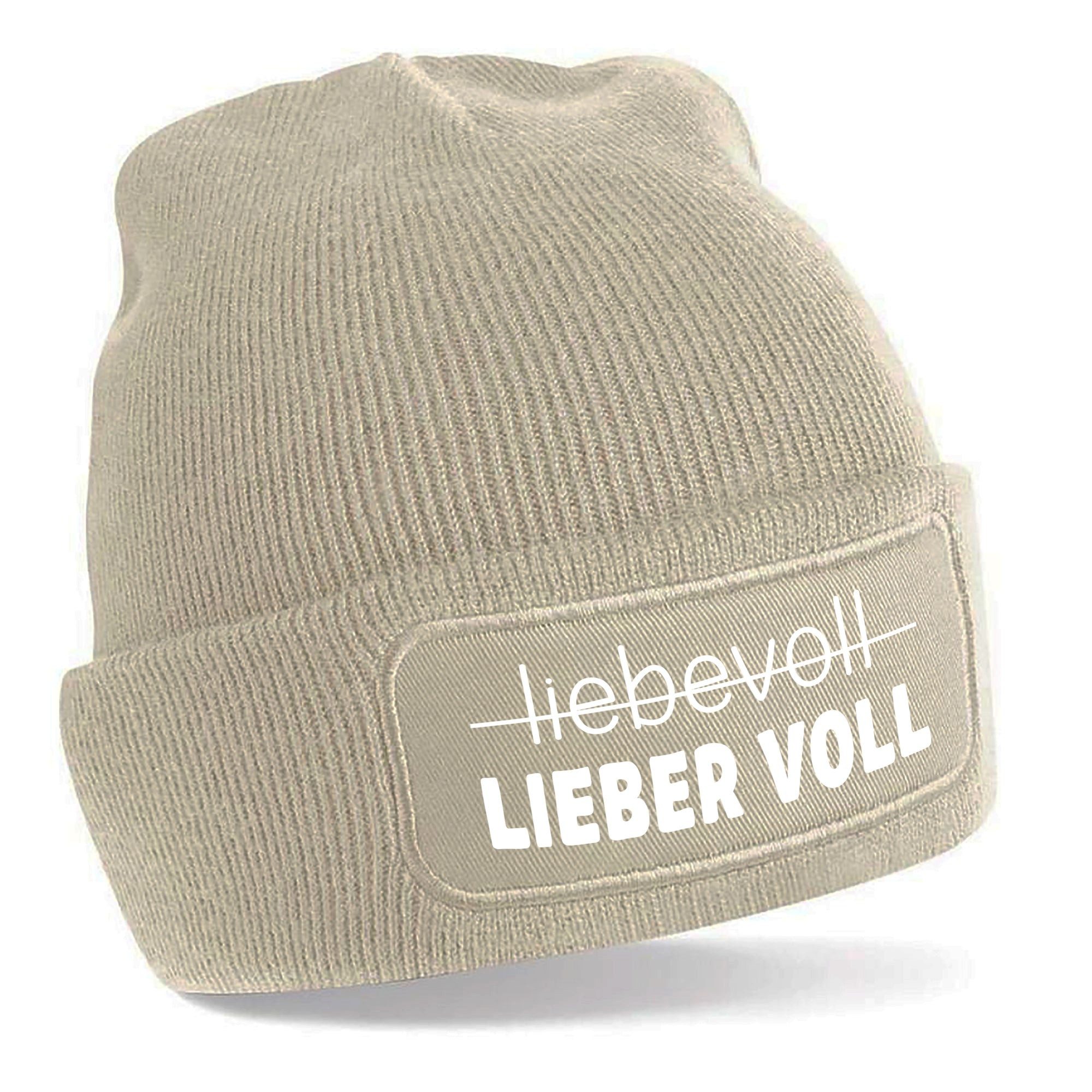 Herzbotschaft Beanie Strickmütze mit Spruch, wasserfest - BIERFEST, (Farbwahl, Unisex SoftTouch, angenehm weiche und warme Wintermütze) OneSize Einheitsgröße für Erwachsene