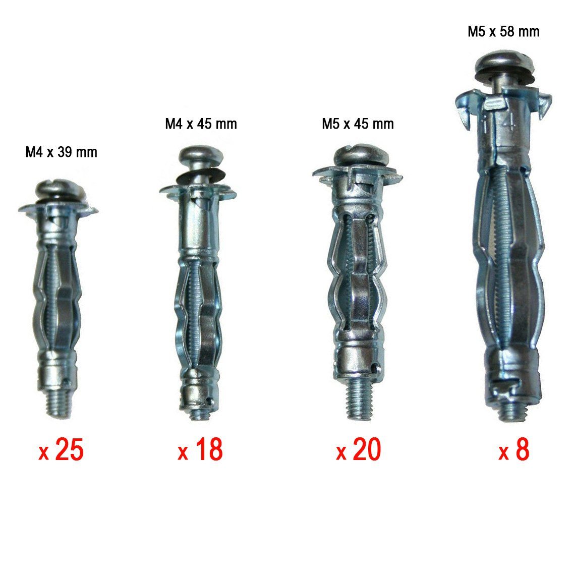 Kreher Dübel-Set Duebelset mit Duebelzange und 72 Hohlraumduebeln, (72-tlg)