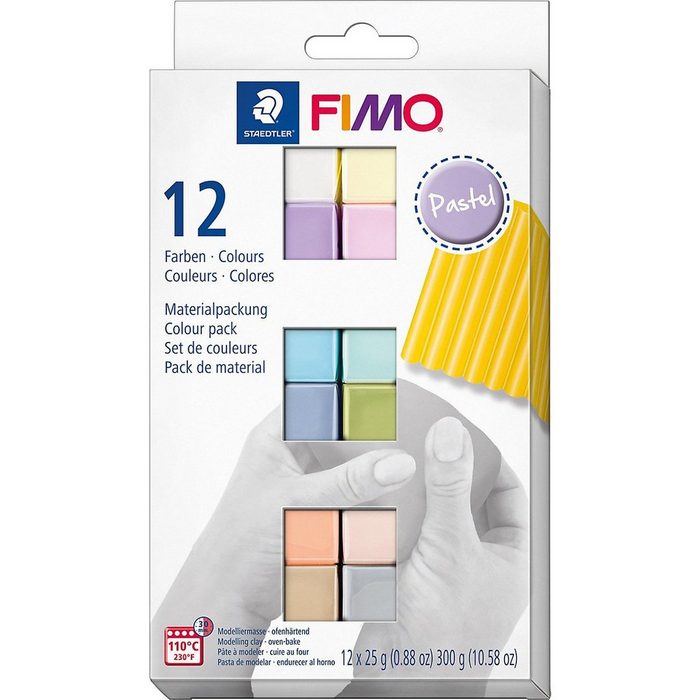 FIMO Knete FIMO soft Materialpackung Pastel Colours 12 x 25