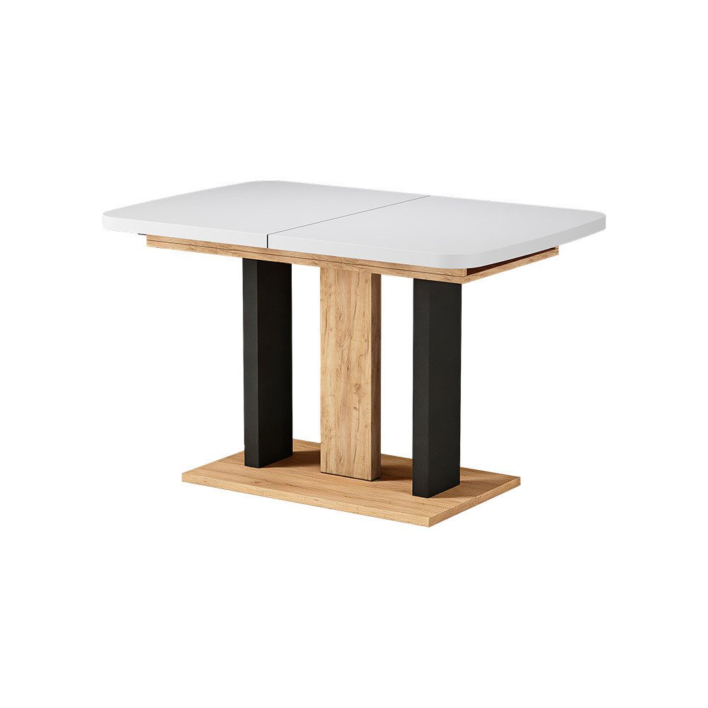 Vicco Esstisch Fenaro, Weiß/Schwarz/Goldkraft Eiche, 120 x 80 cm 2 Teile (1-St)
