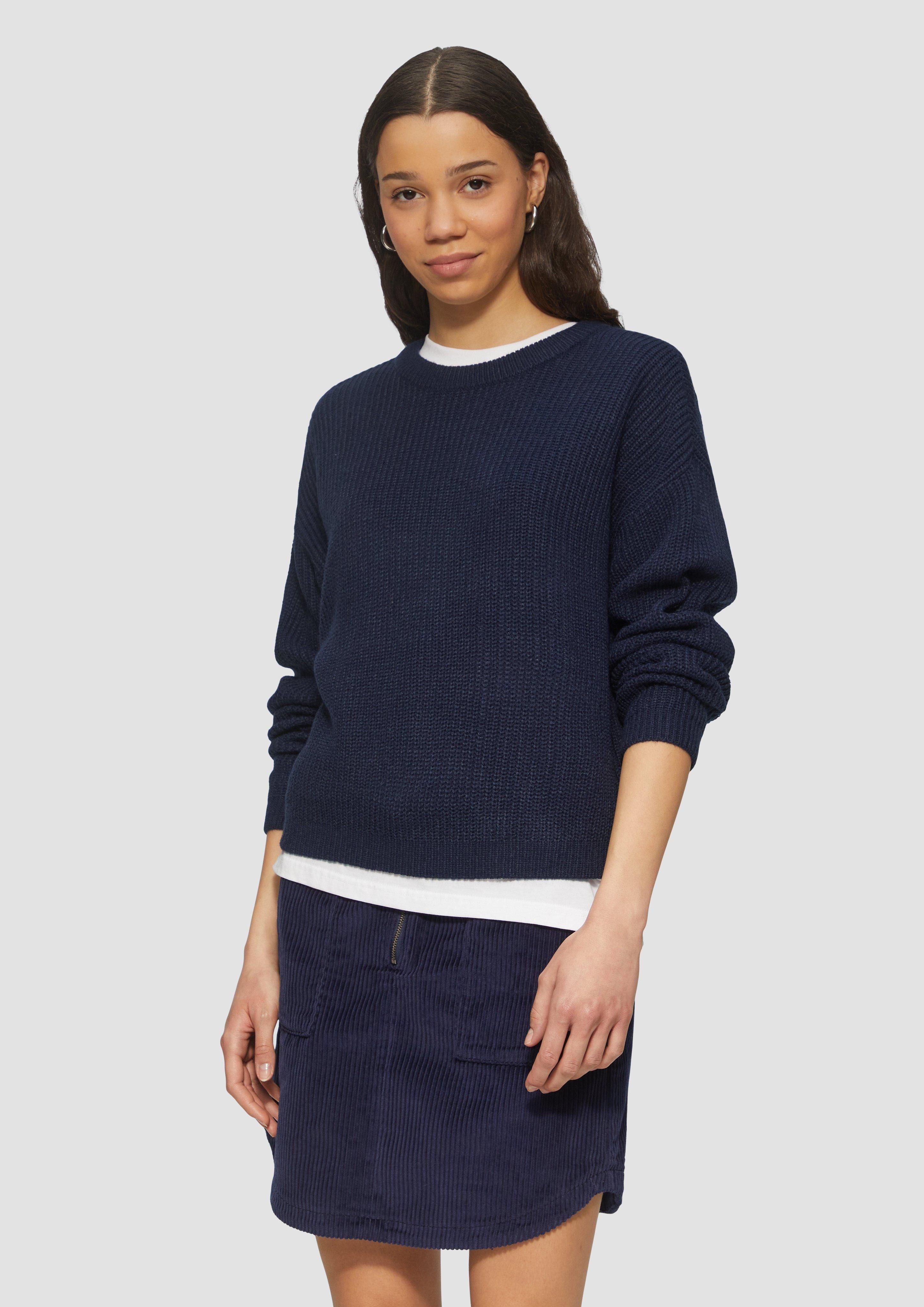 Strickpullover Verkürzter Pullover mit Raglanärmeln