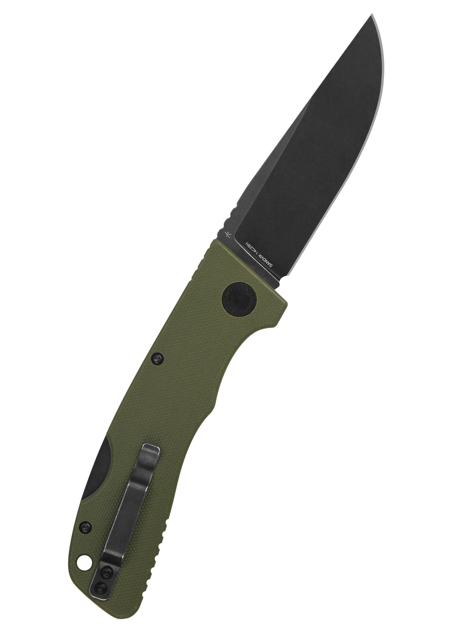 Schnitzel Taschenmesser Schnitzel KVAR G10 Grün Taschenmesser mit Hosenclip, (1 St)
