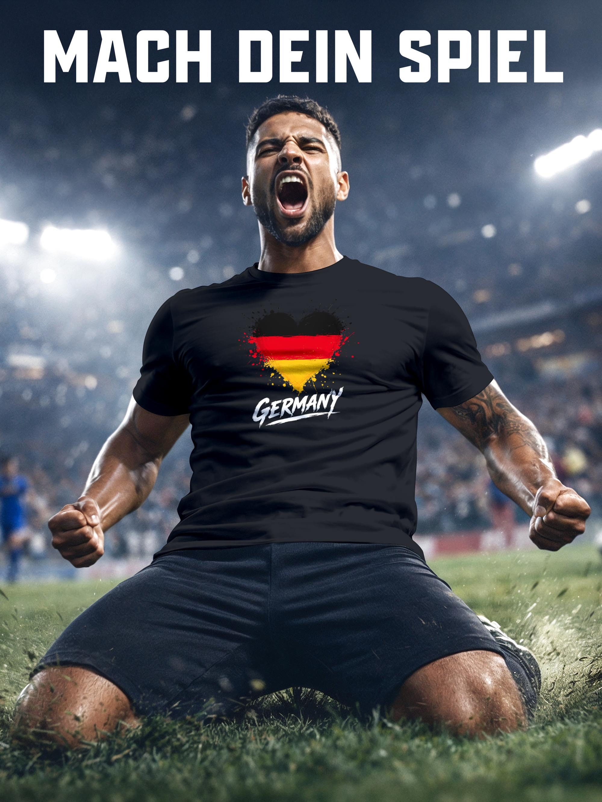 MoonWorks Print-Shirt Herren T-Shirt Deutschland Fußball WM-Shirt 2026 Fanshirt Trikot mit Print