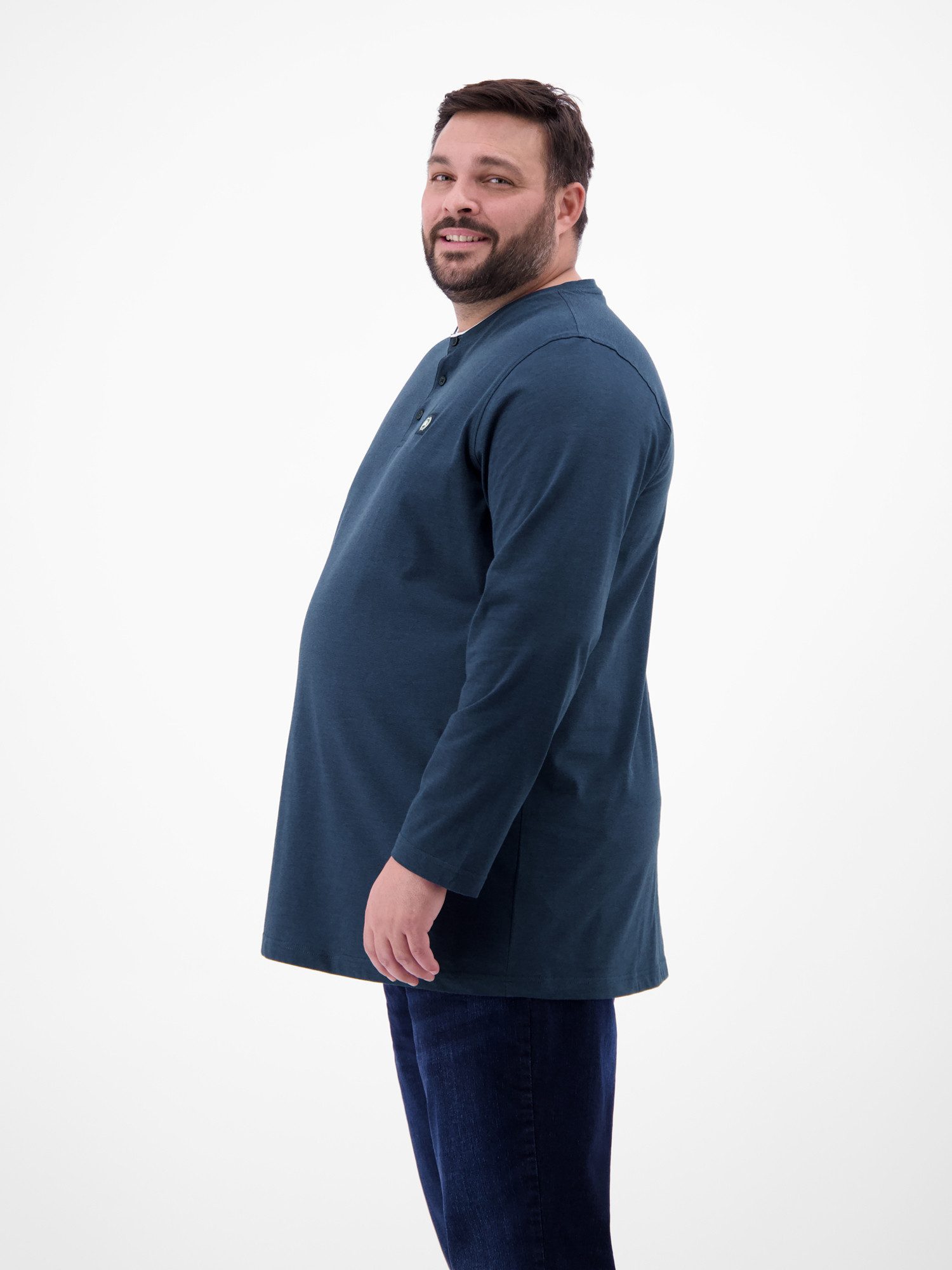LERROS Sweatshirt Serafino-Langarmshirt für Herren