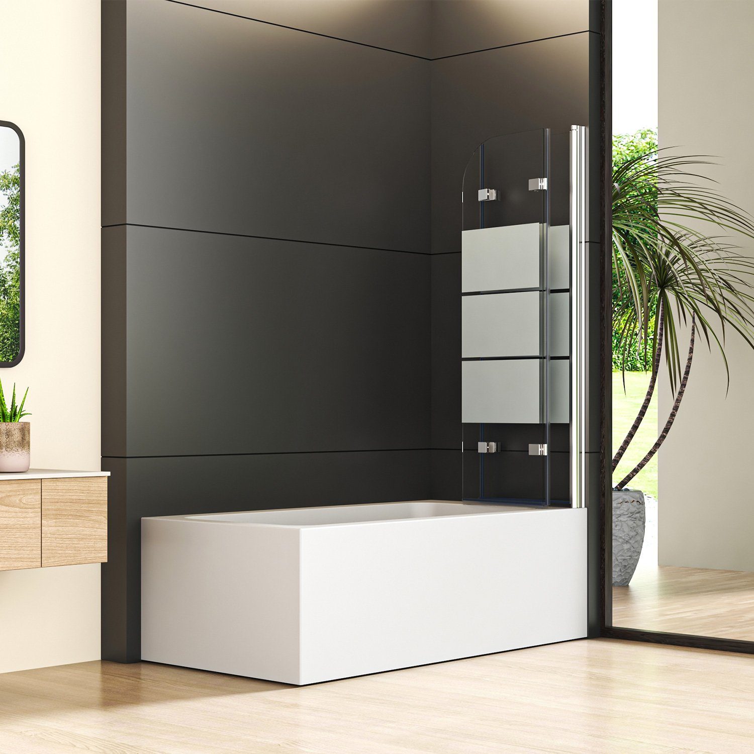 Badewannen-Duschverkleidungsset Chrom – 3 Knäufe + Auslauf, Kompatibel Mit Price Pfister, Für 1/2" & 3/4" Gewinde
