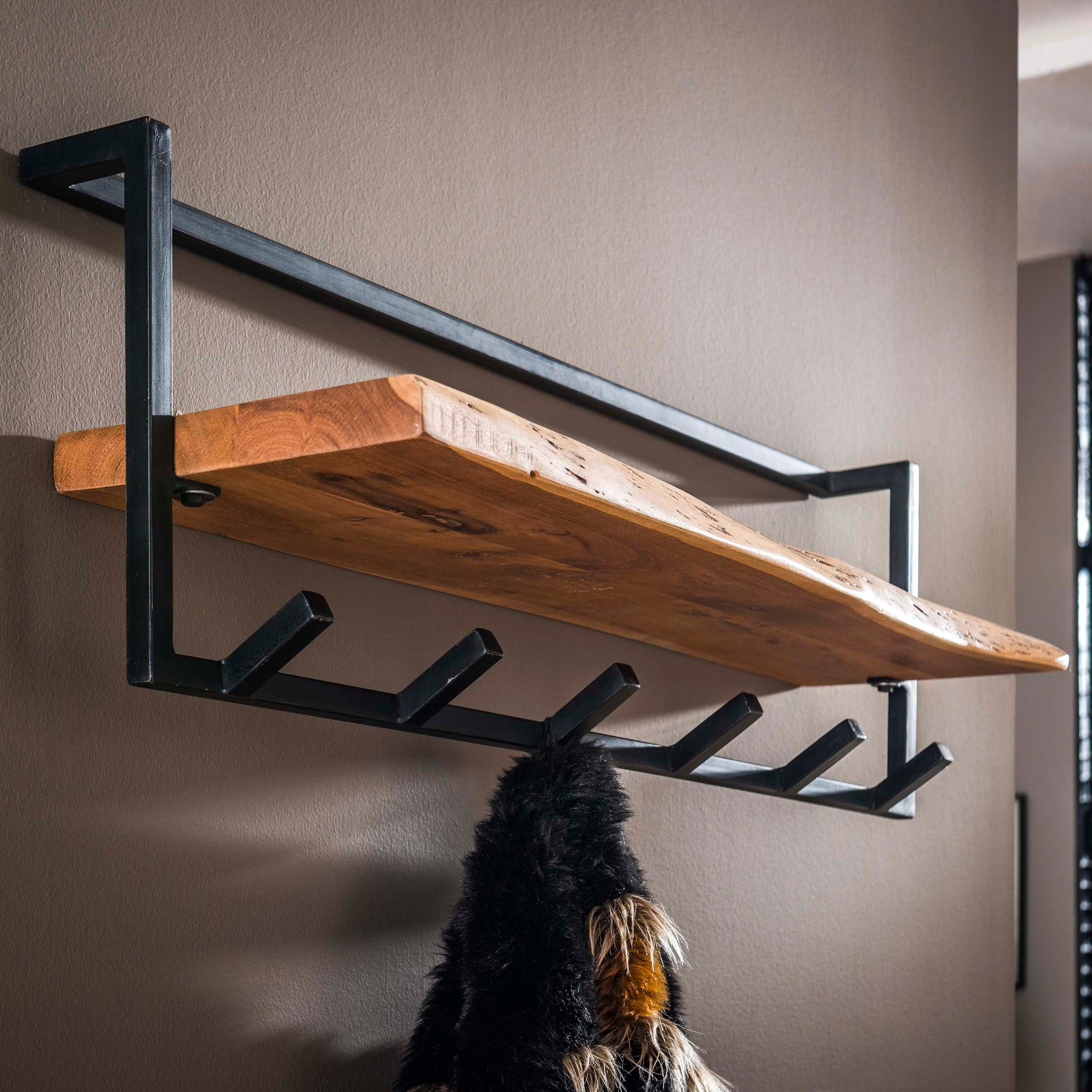 Sitheim-Europe Wandgarderobe Garderobe Air Solid hoch Hutablage 2x6 Haken / Massiv Akazie (1 St)