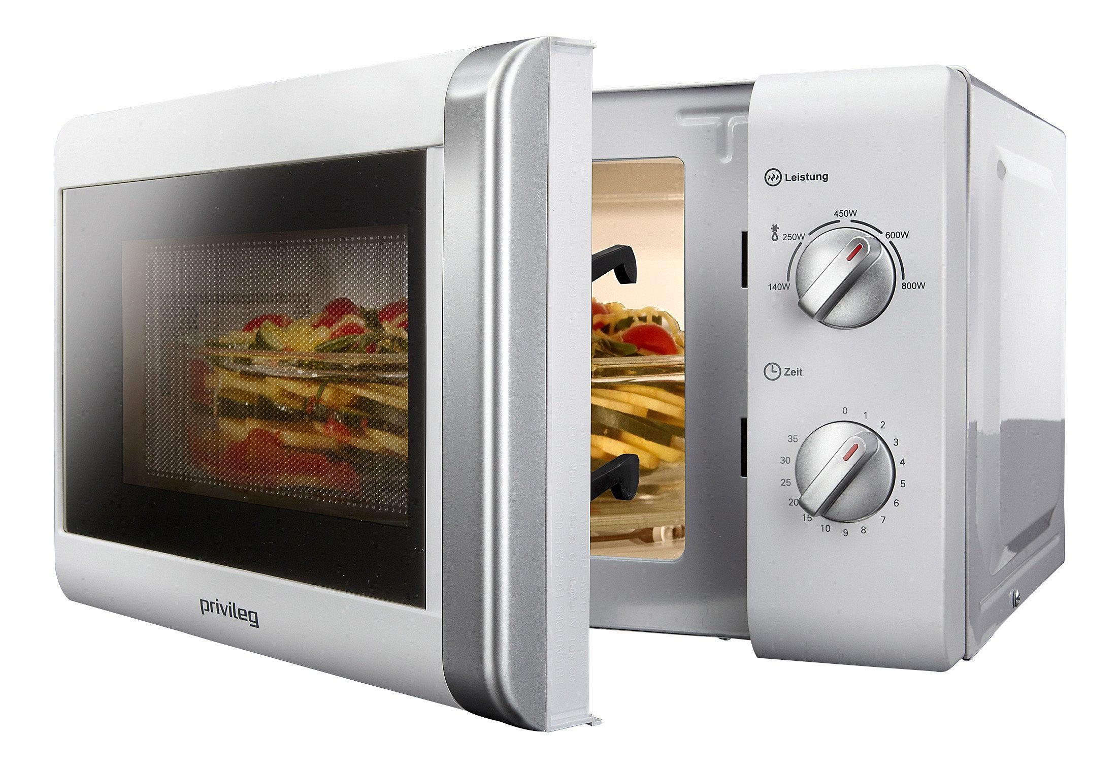 Privileg Mikrowelle 150472, Mikrowelle, 20 l, mit 5 Leistungsstufen, silber