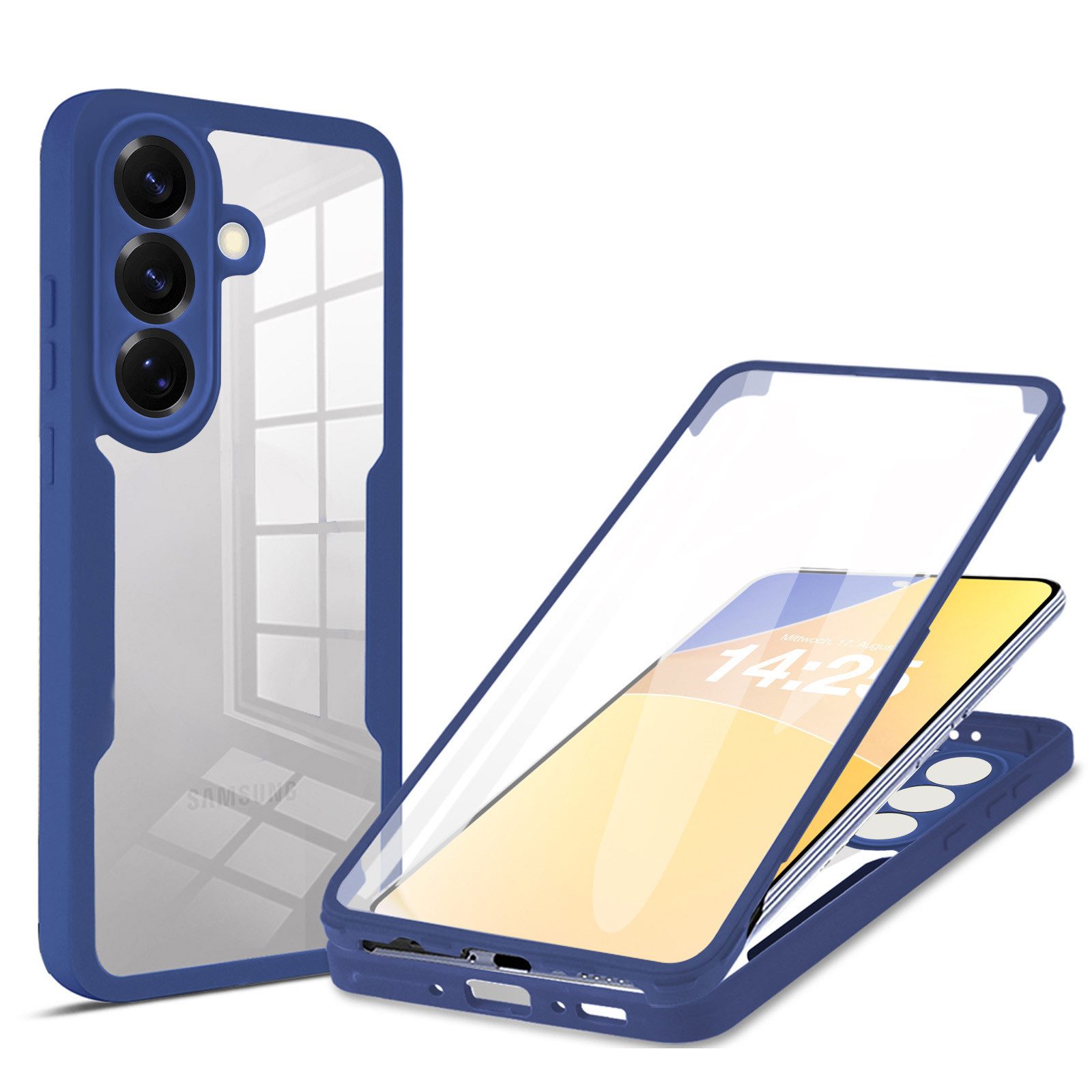 Tec-Expert Handyhülle 360 Grad Handy Hülle für Samsung Galaxy S26, Rundum Schutz Cover Case Bumper robust Vollschutz