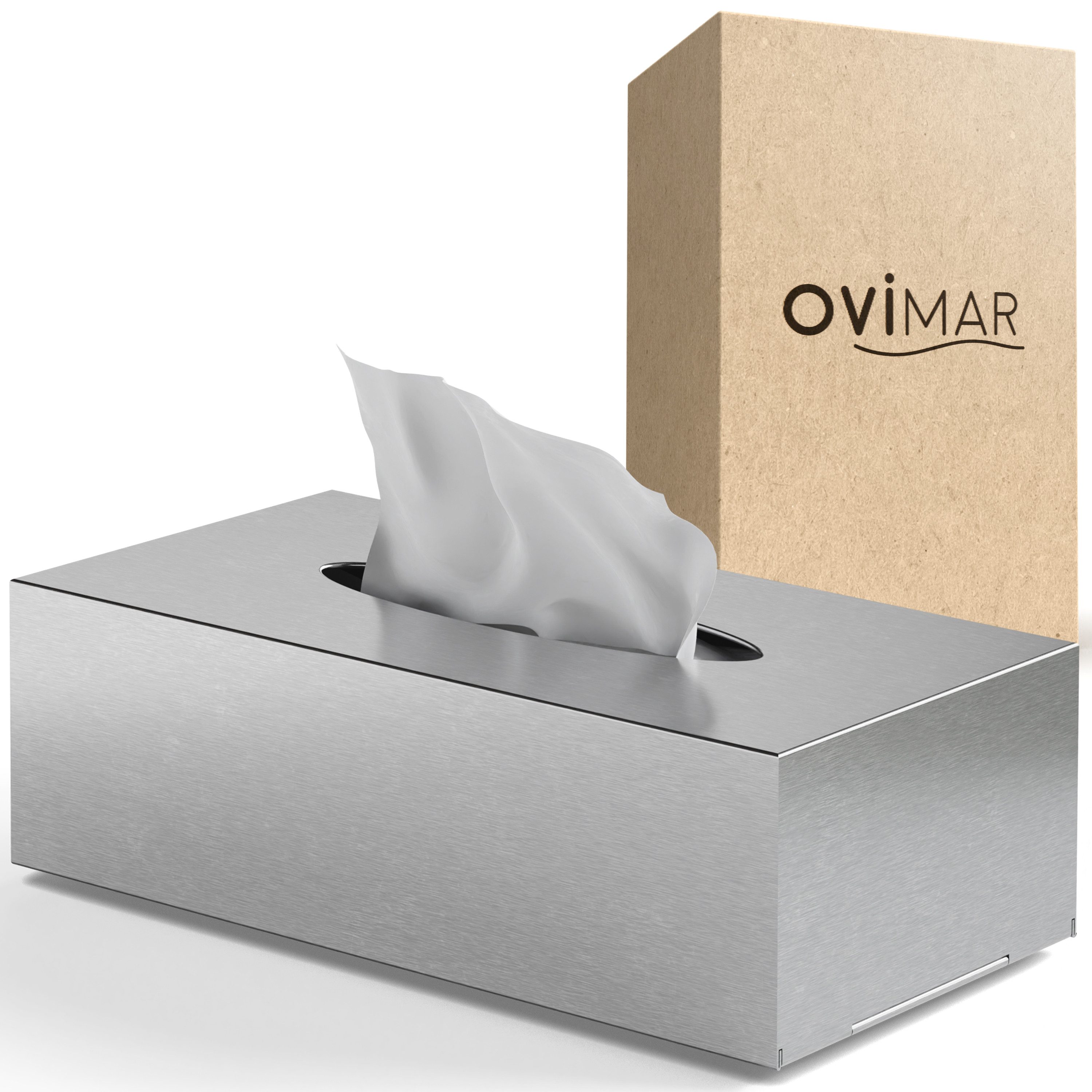 ovimar Papiertuchbox Fornaes (1 St), aus Edelstahl in Silber zur Zum Kleben