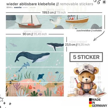 WANDKIND Wandtattoo Aufkleber für IKEA KURA Kinderbett Unterwasserwelt (Ohne Möbel) IKB510, wieder ablösbar