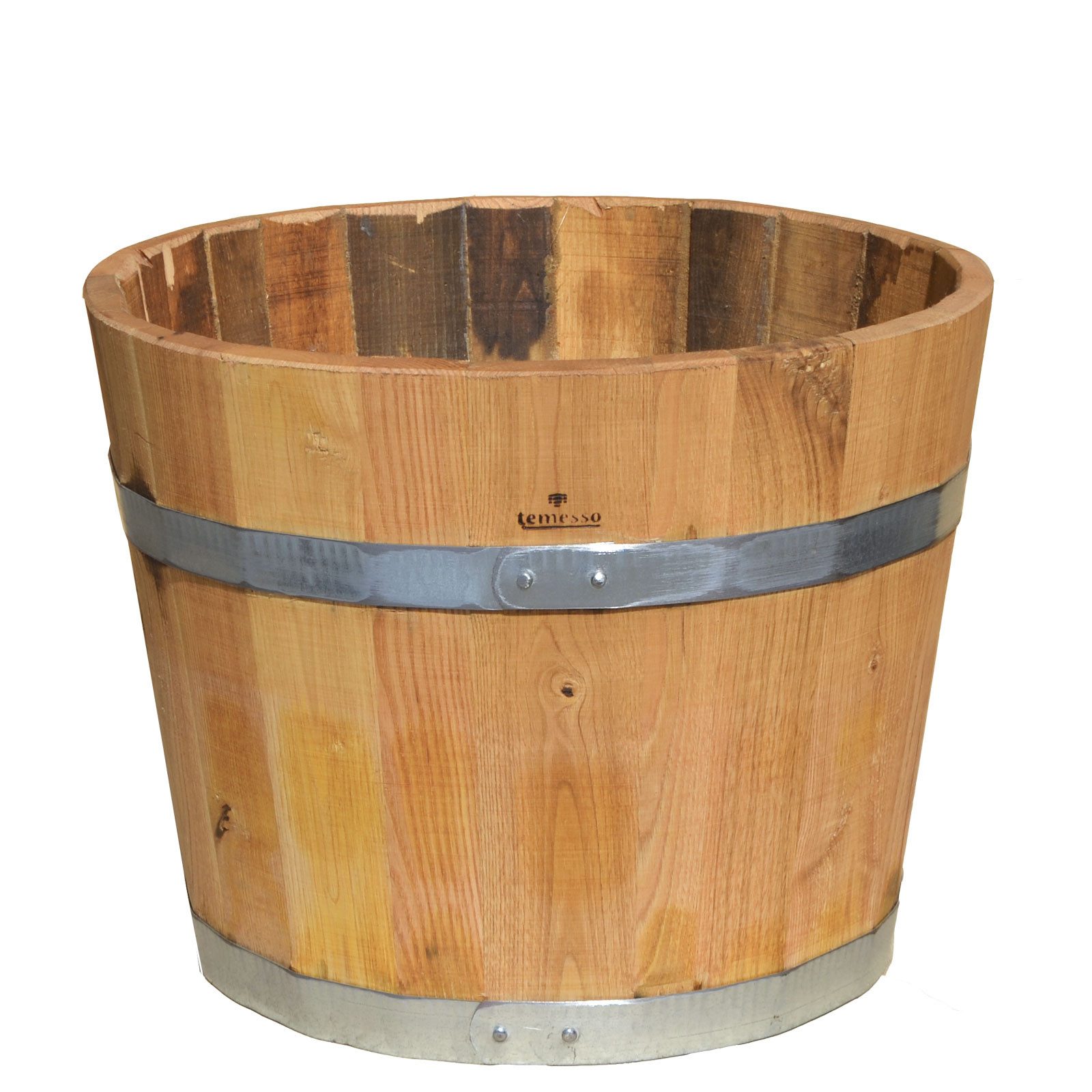 Temesso Pflanzkübel Kübel GEÖLT, Pflanzkübel aus Kastanienholz, 30 bis 60 cm Durchmesser
