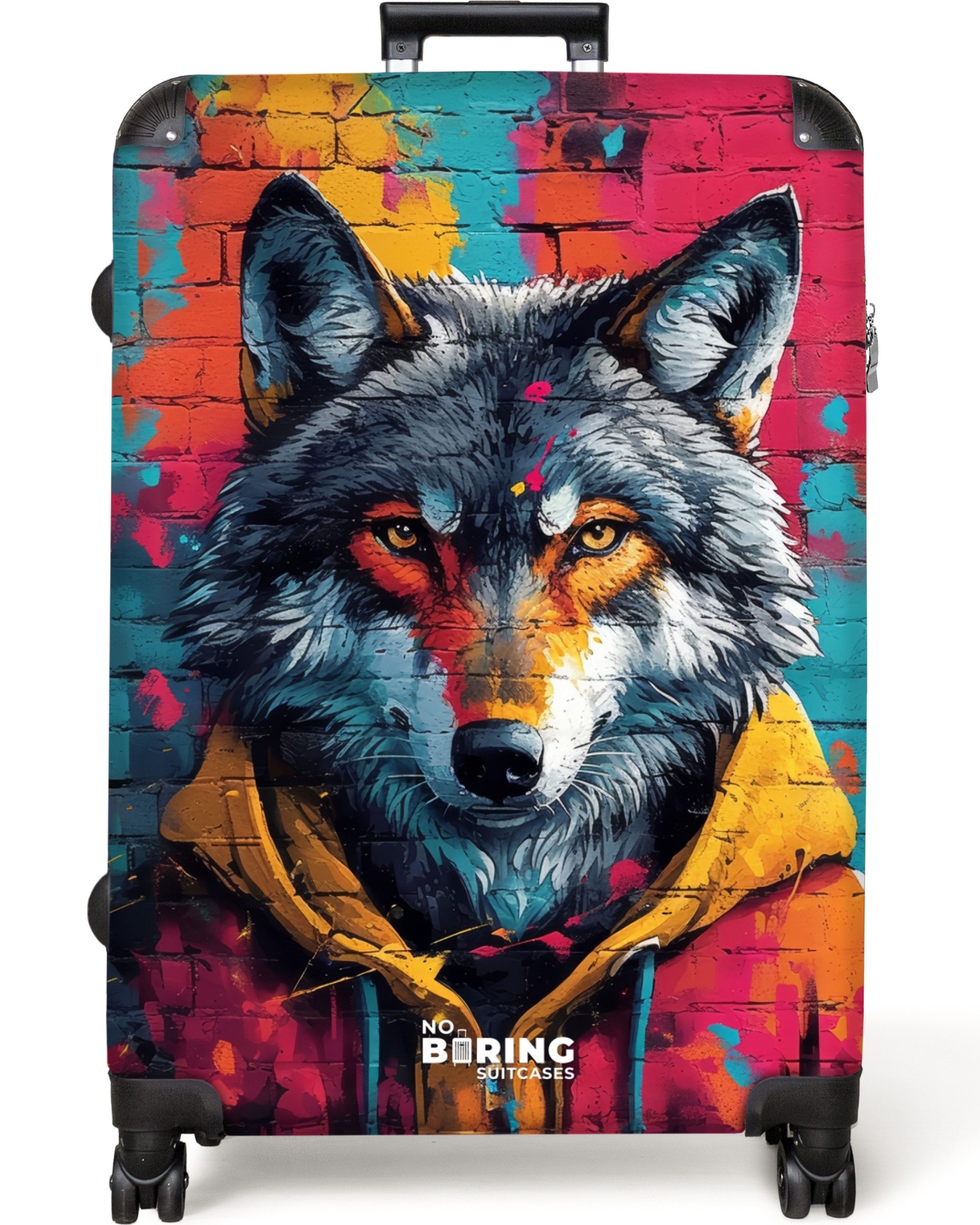 NoBoringSuitcases.com© Hartschalen-Trolley Bunter Fuchs mit Fell günstig online kaufen
