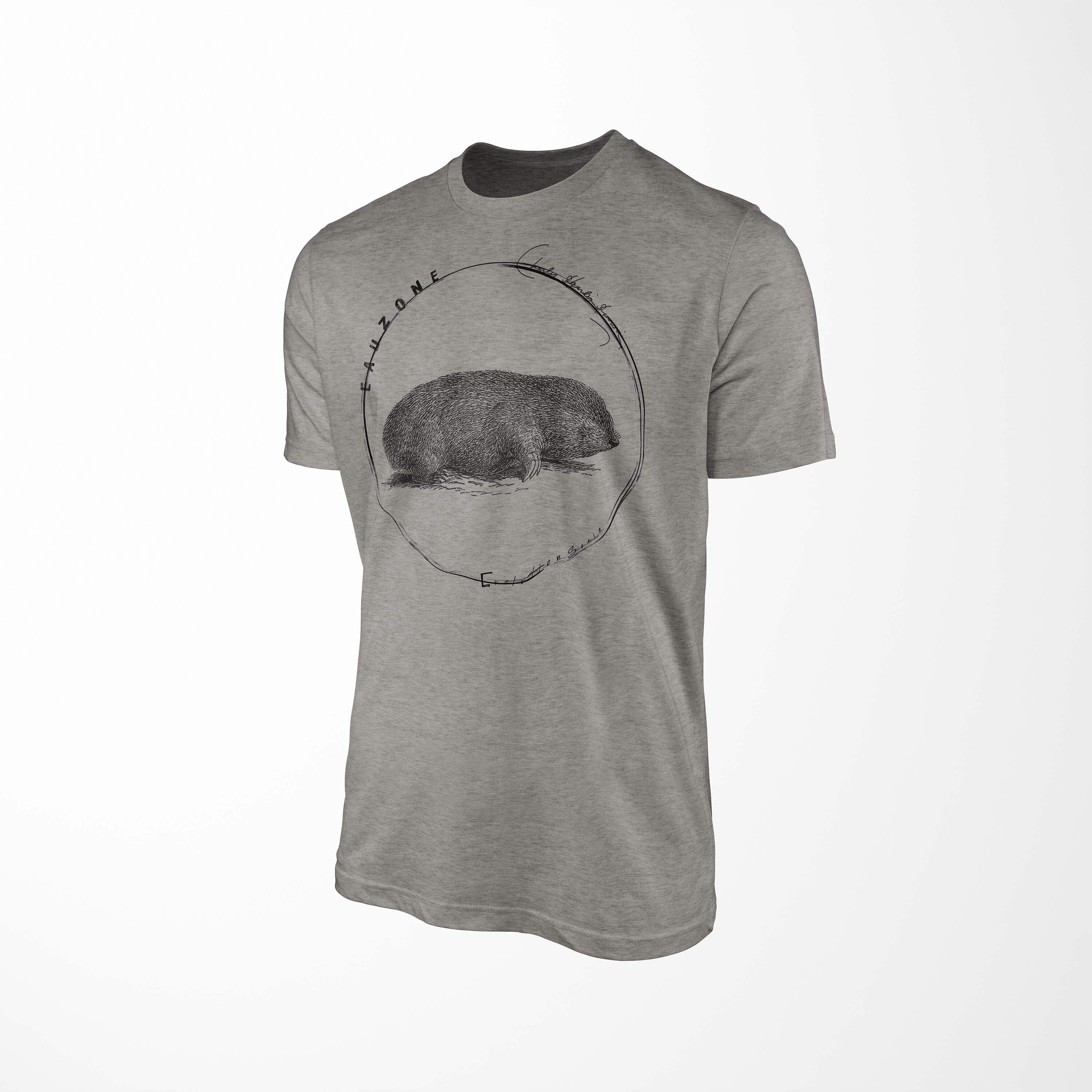 Sinus T-Shirt Ash Art T-Shirt Evolution Herren Goldmulle