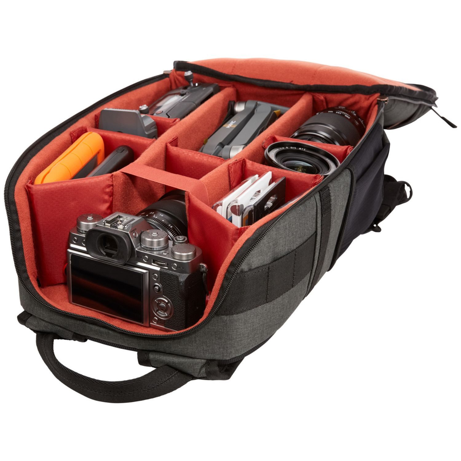 Case Logic Fotorucksack Kamera Foto Rucksack Tasche Era Obsidian Groß, Backpack passend für DSLR SLR DSLM Systemkamera Drohne + Zubehör