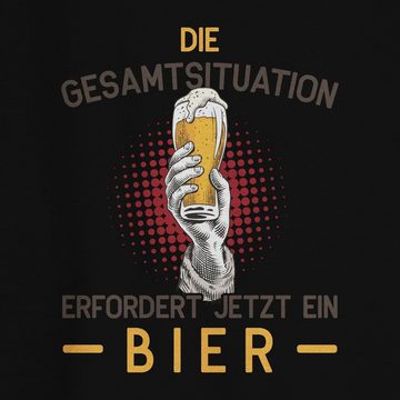 Shirtracer Sweatshirt Die Gesamtsituation erfordert jetzt ein Bier - Geschenk Lustig Vaterta (1-tlg) Party & Alkohol Herren