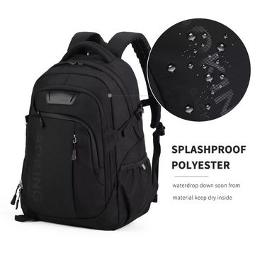 Aoking Freizeitrucksack Rucksack Schulrucksack Sportrucksack Notebookrucksack Ranzen (schwarz), Rucksack (Laptopfach) Freizeit Reise Sport Arbeit Schule Uni