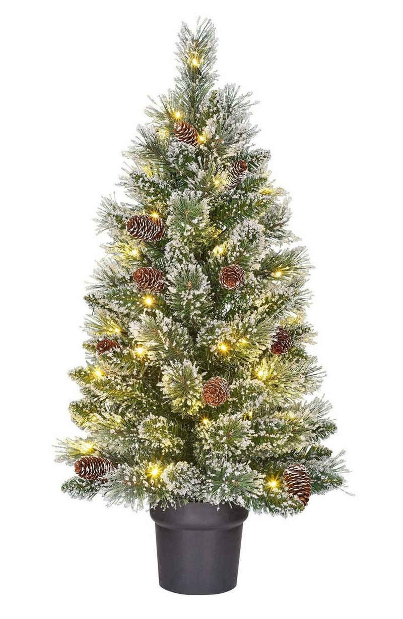 Small-Preis Künstlicher Weihnachtsbaum Weihnachtsbaum im Jute Sack beschneit in 3 Größen verfügbar, Fichte, Beschneite Optik
