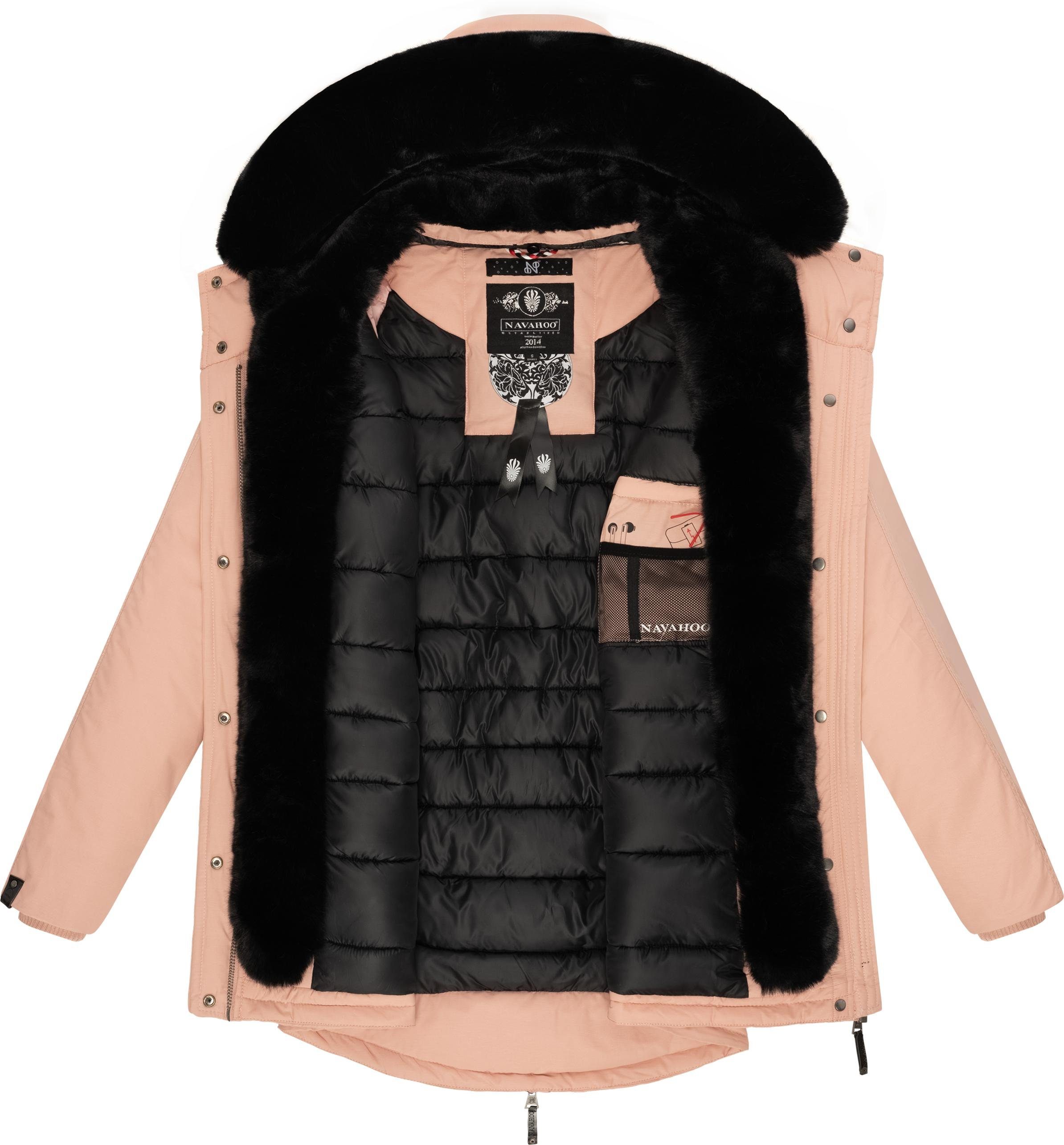 Navahoo Wintermantel Sweety Deluxe modischer Winterparka mit großer doppelter Kapuze