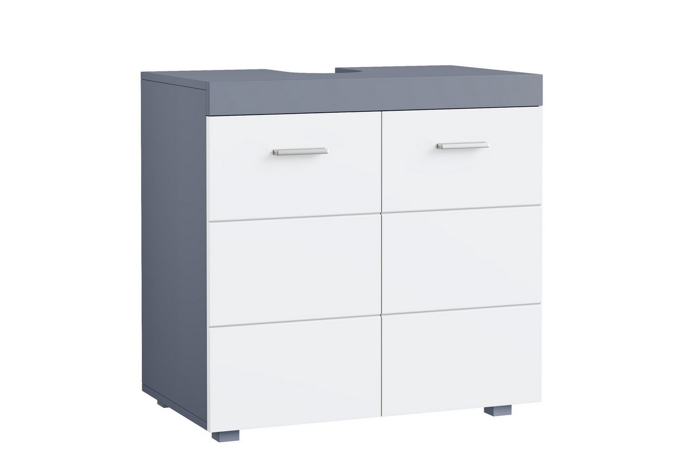 Homfa Waschbeckenunterschrank Unterschrank Badezimmerschrank mit 2 Türen, weiß, 60x31x60cm