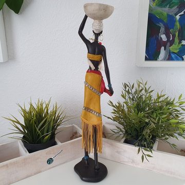Aspinaworld Dekofigur Afrikanische Dekofiguren mit Wasserschale und Paillettenschmuck 46 cm