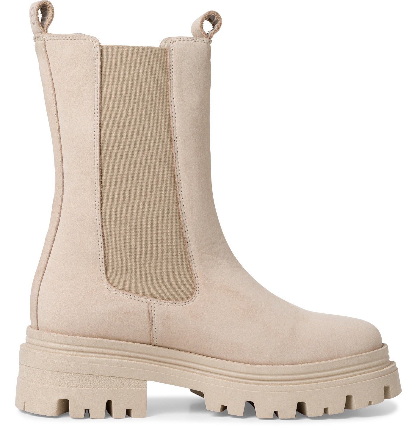 beidseitigen Tamaris hellbeige Stretcheinsätzen Chelseaboots mit