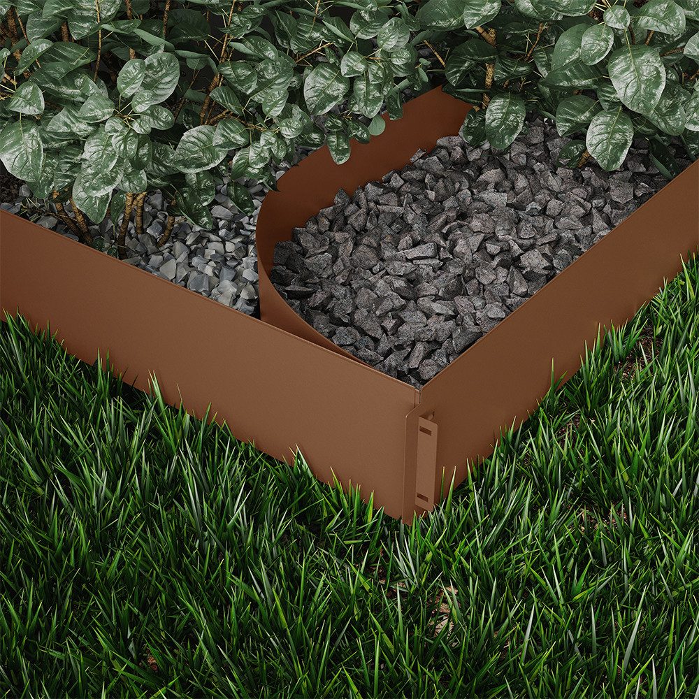 OK-Living Rasenkante, Braun, 100 x 18 cm 5 Meter