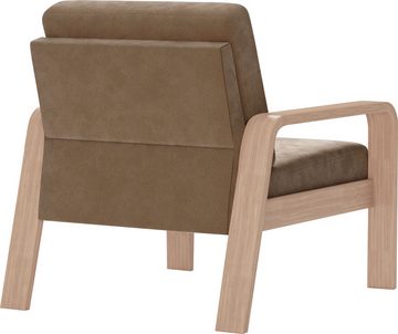 sit&more Sessel Kolding, Armlehnen aus Buchenholz in natur, verschiedene Bezüge und Farben