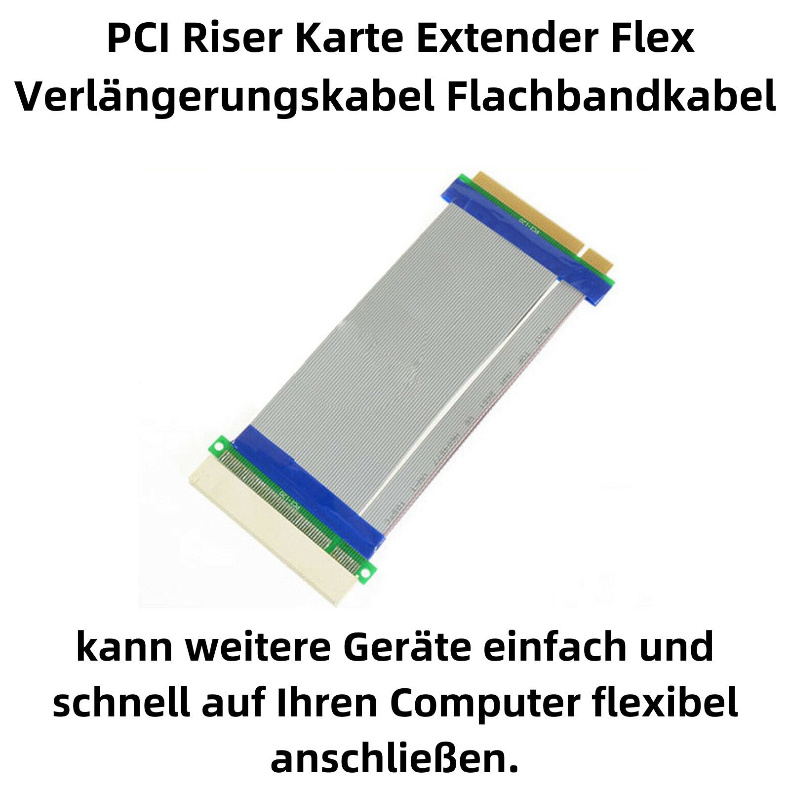 Bolwins Q31 PCI Riser Flexkabel Adapter für Server-PC Erweiterung Slotadapter Computer-Kabel, PCI Stecker, männlich, intern, 1-Slot Anschluss, PCI Buchse, weiblich, intern, 1-Slot Anschluss (19 cm), Flexibles Flachbandkabel, platzsparend, Plug & Play, 19cm