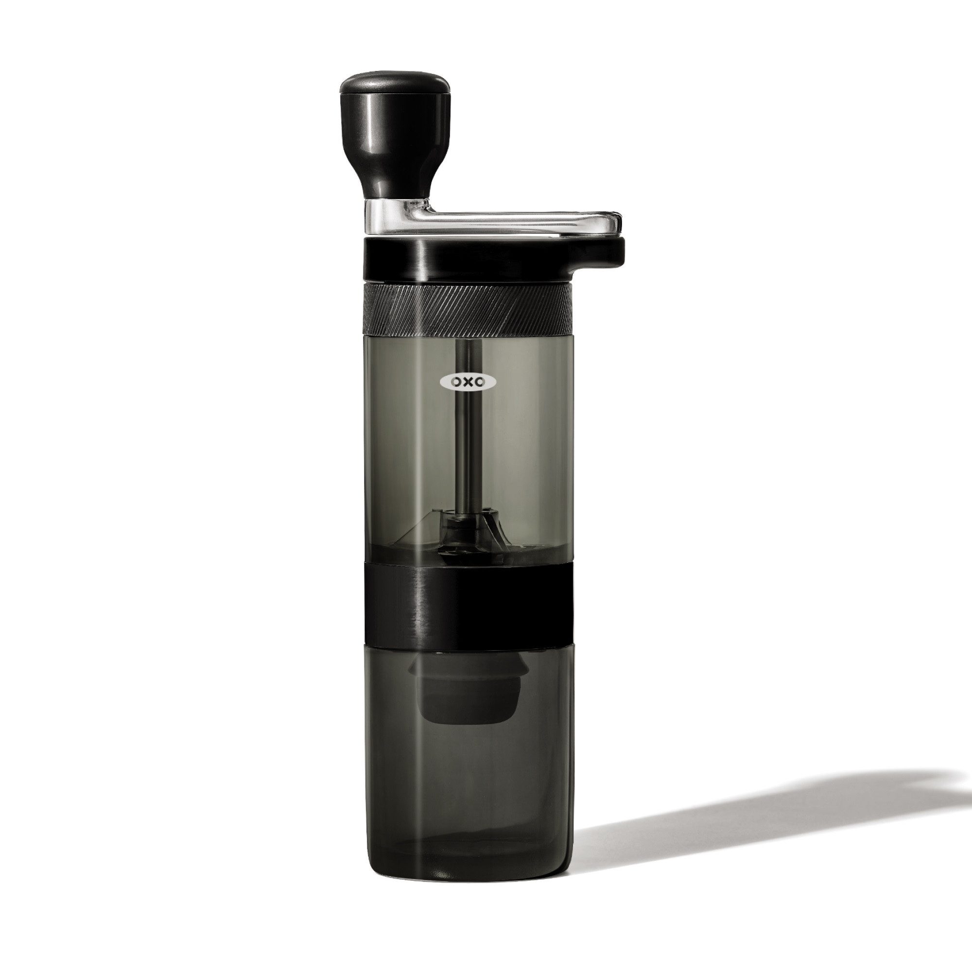 OXO Good Grips Kaffeemühle Brew, Kegelmahlwerk, 40 g Bohnenbehälter, Handkaffeemühle
