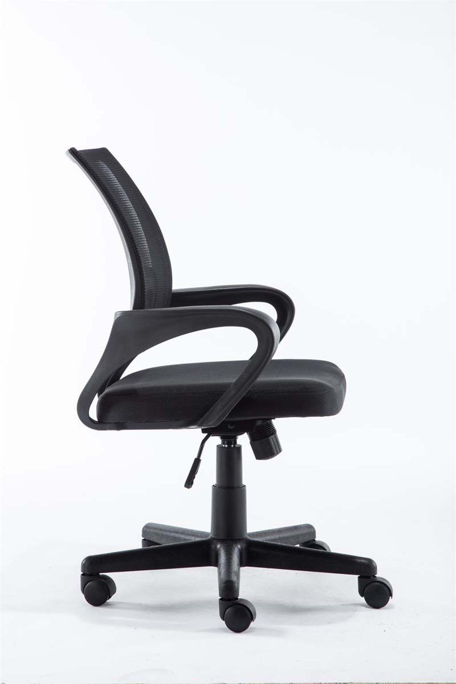 TPFLiving Bürostuhl Genf mit bequemer drehbar schwarz schwarz Bürostuhl - 360° Kunststoff Gestell: (Schreibtischstuhl, Drehstuhl, Rückenlehne XXL), Chefsessel, Sitzfläche: - und Microfaser höhenverstellbar