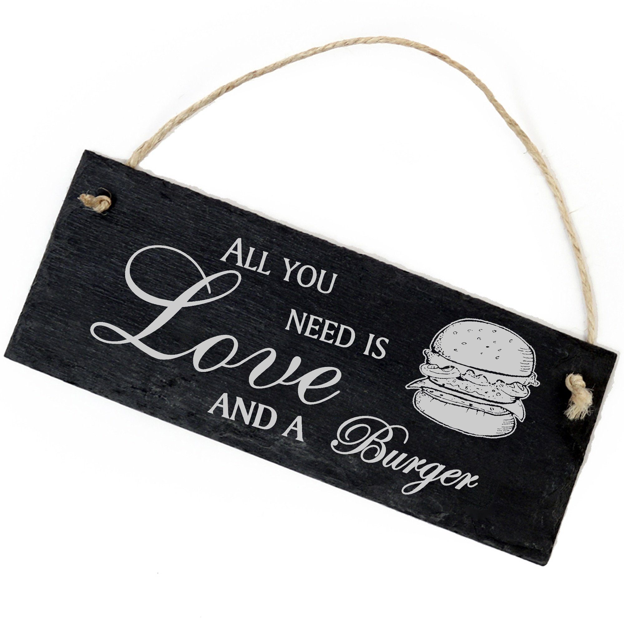 Dekolando Hängedekoration Burger 22x8cm All you need is Love and a Burger