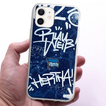 DeinDesign Handyhülle Hertha BSC Graffiti Offizielles Lizenzprodukt Street Graffiti, Apple iPhone 12 mini Silikon Hülle Bumper Case Handy Schutzhülle
