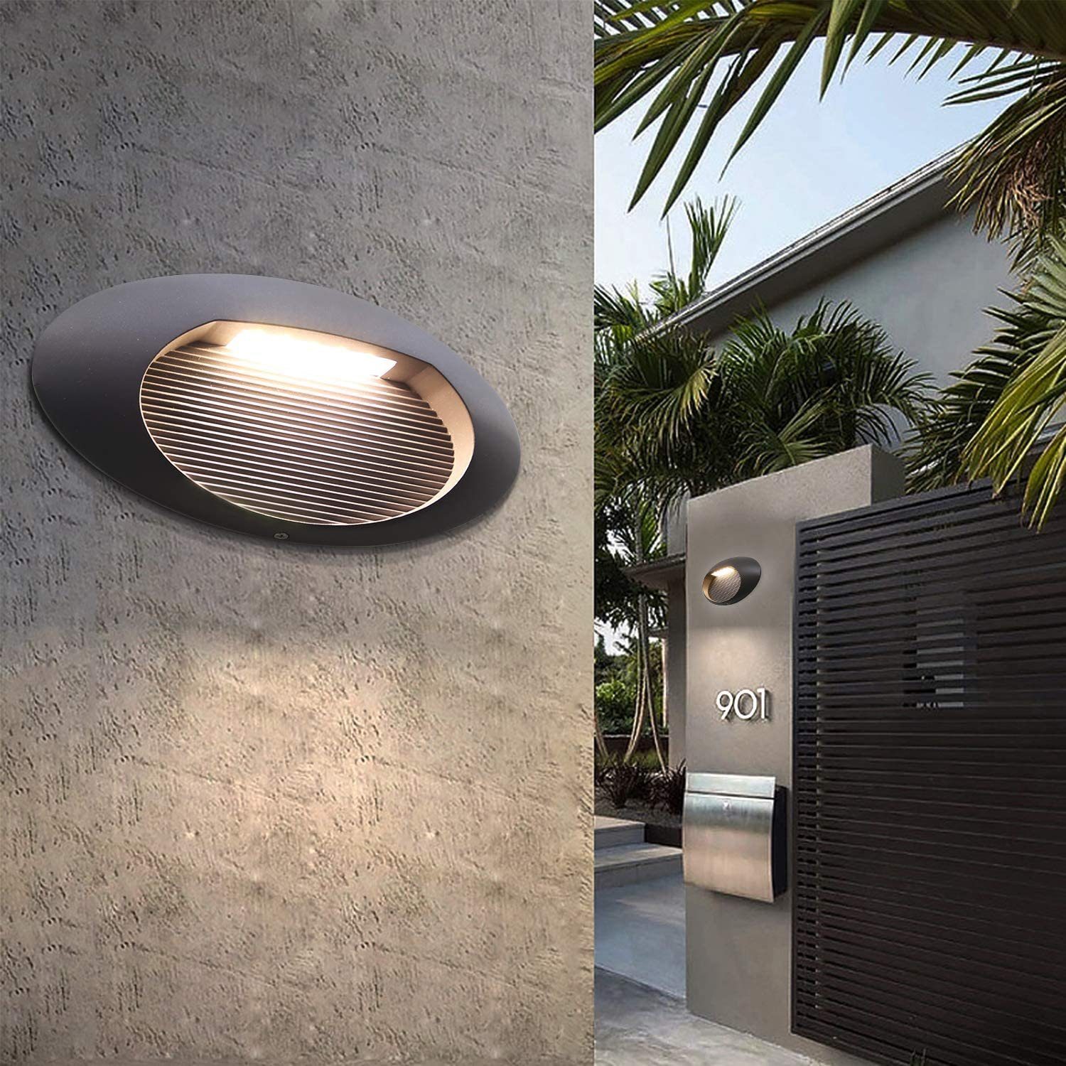 ZMH AußenWandleuchte »LED Wandlampe Außenlampe Anthrazit Treppenlicht