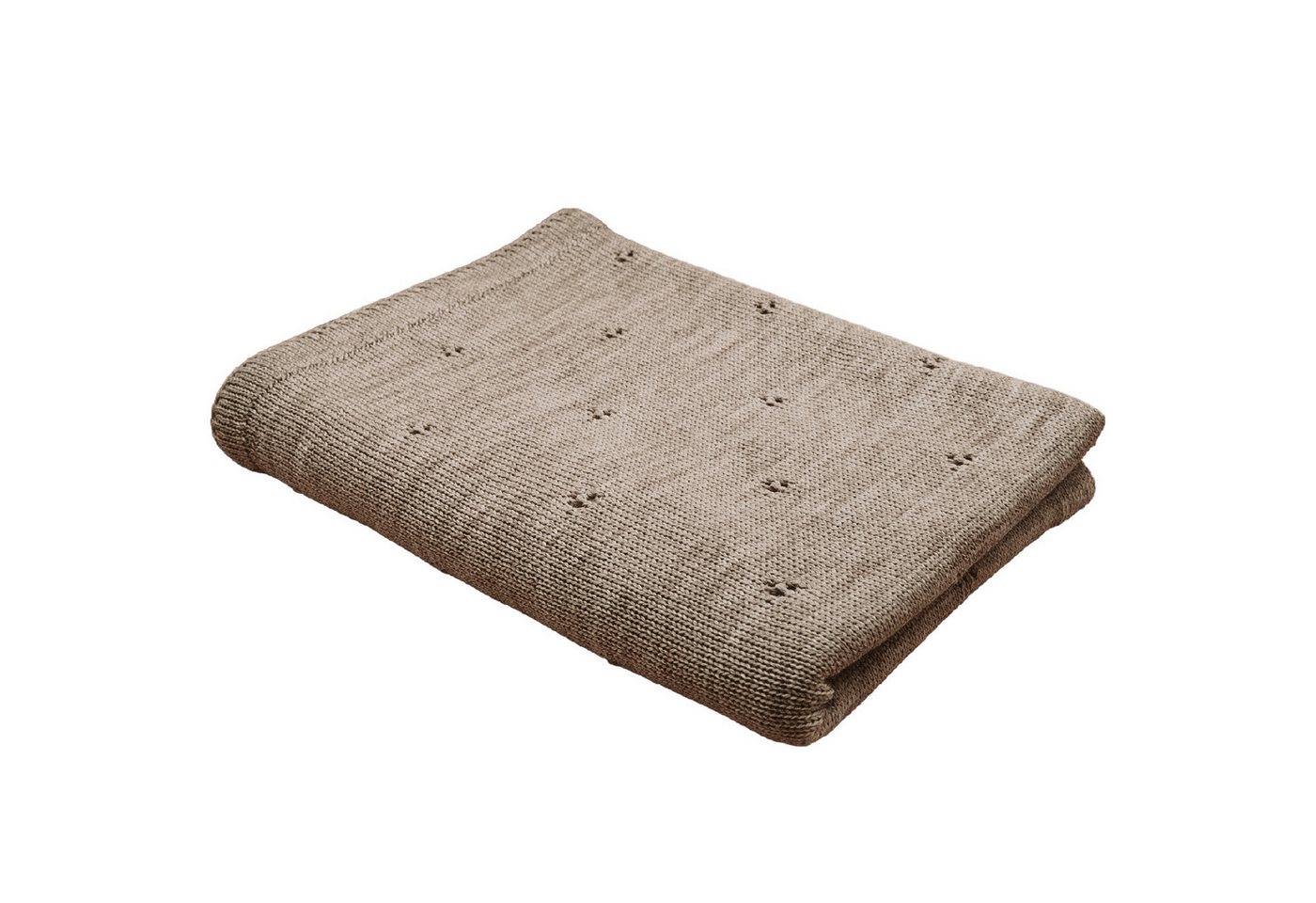 Babydecke Merinowolle Strick 75×100 cm, Blätterschming, Decke für Kinderwagen, Schlafdecke, Geschenk zur Geburt & Taufe
