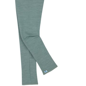 Finkid Schlafanzug Finkid Leikki Soft Green Bay Leggings aus Wolljersey 140/150 Wollhose Outdoorwäsche Funktionsunterwäsche Skiunterhose