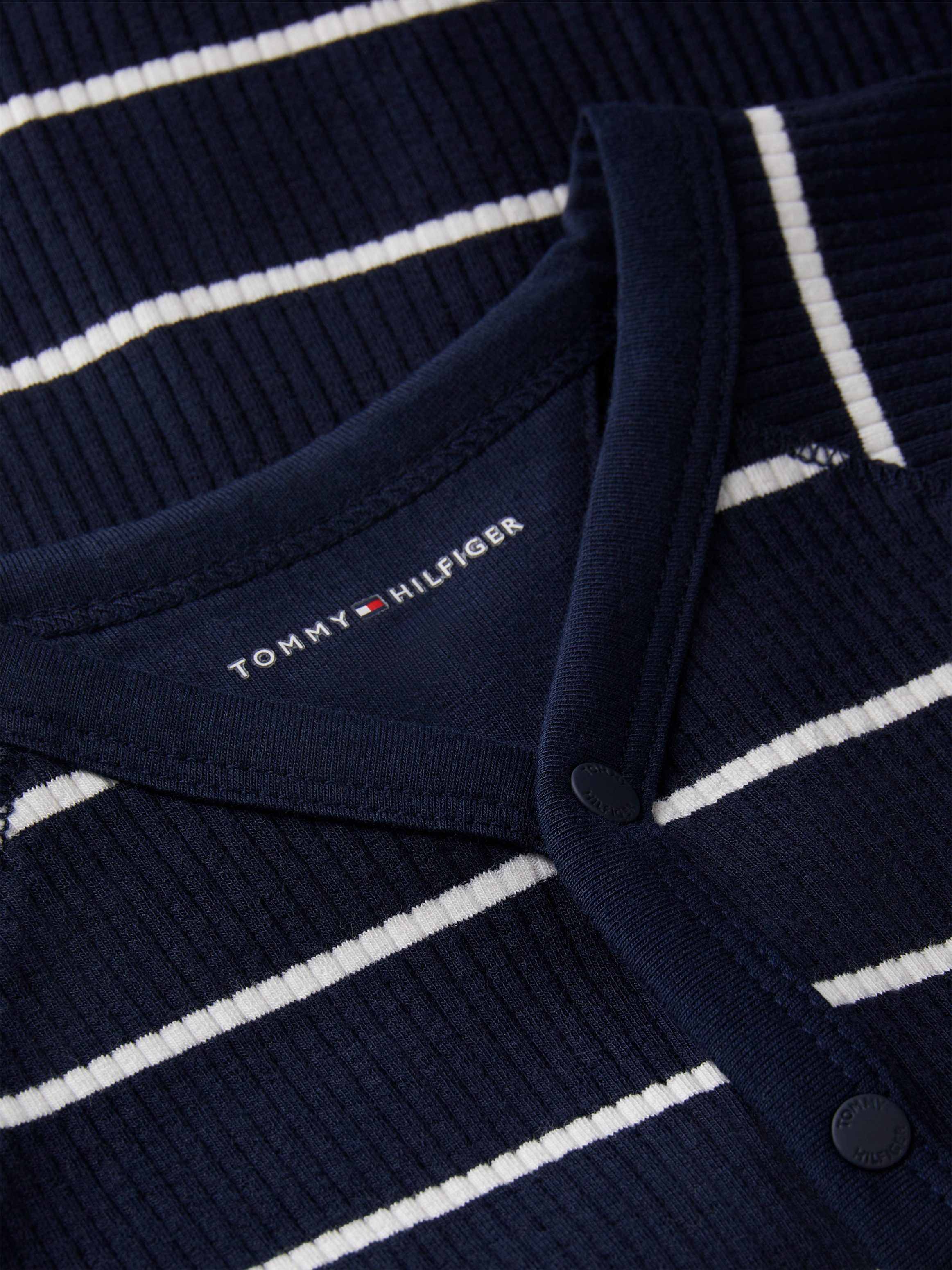 Tommy Hilfiger Strampler COVERALL mit V-Ausschnitt, Druckknöpfe, Baumwollmischung – Bild 3 von 4