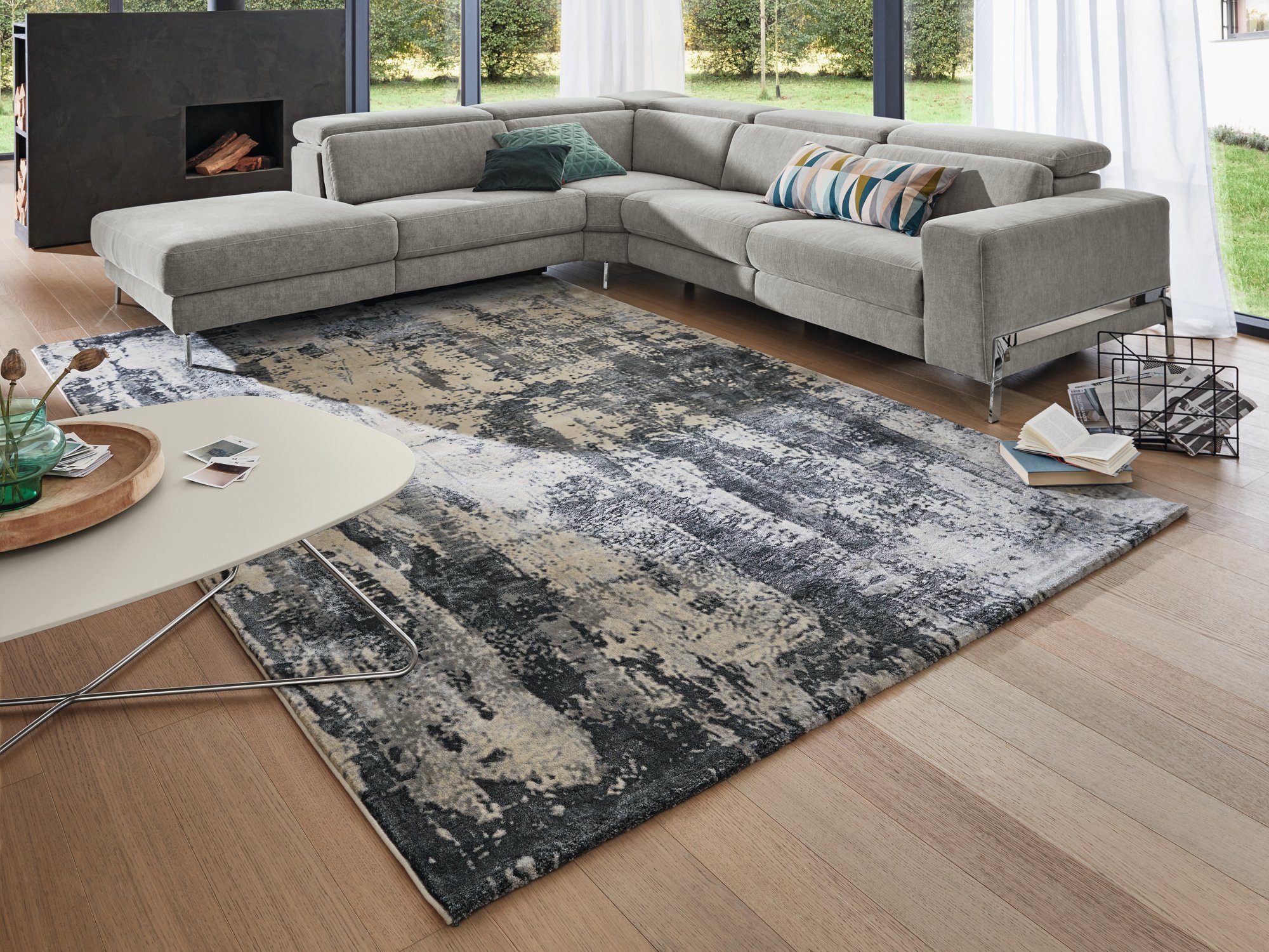 Musterring Teppich WAVE ARTE, rechteckig, Höhe: 9 mm, exlcusive MUSTERRING DELUXE COLLECTION kuscheliges Microfaser Garn