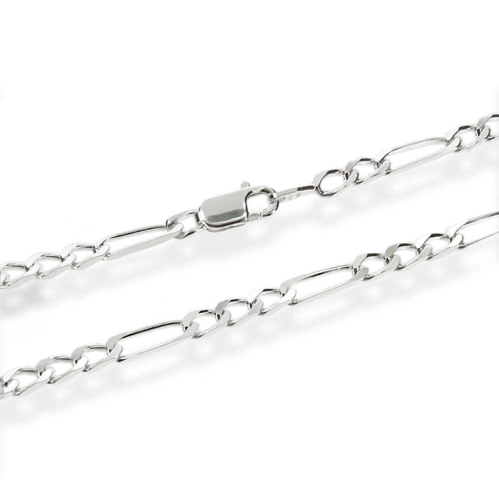 NKlaus Silberarmband 18cm 925 Echt Sterling Silber Kette Figaro Damen Herren Armband 3,6mm | Silberarmbänder