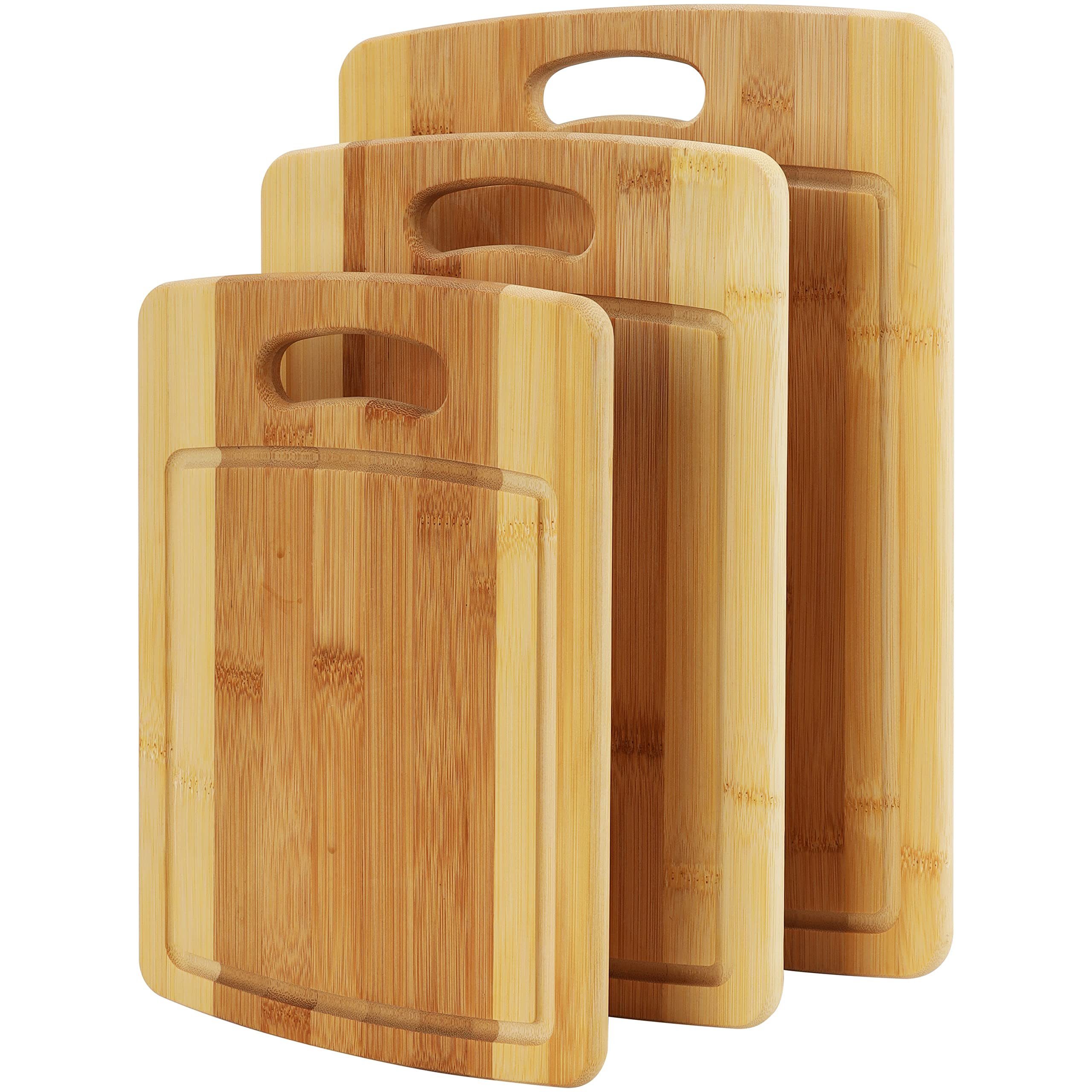 Belle Vous Holz Schneidebrett Verschiedene aus 3er Pack - Größen, Holz Pizzaschneidebrett