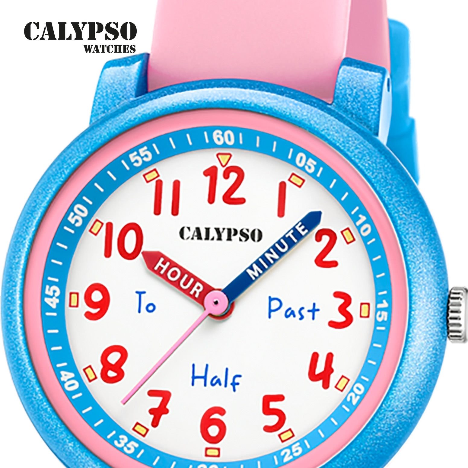 CALYPSO WATCHES Quarzuhr Calypso Kinderuhr Kunststoff Silikon rosa, (Analoguhr), Kinderuhr rund, mittel (32mm) Kunststoff, Silikonarmband, FashionStyle