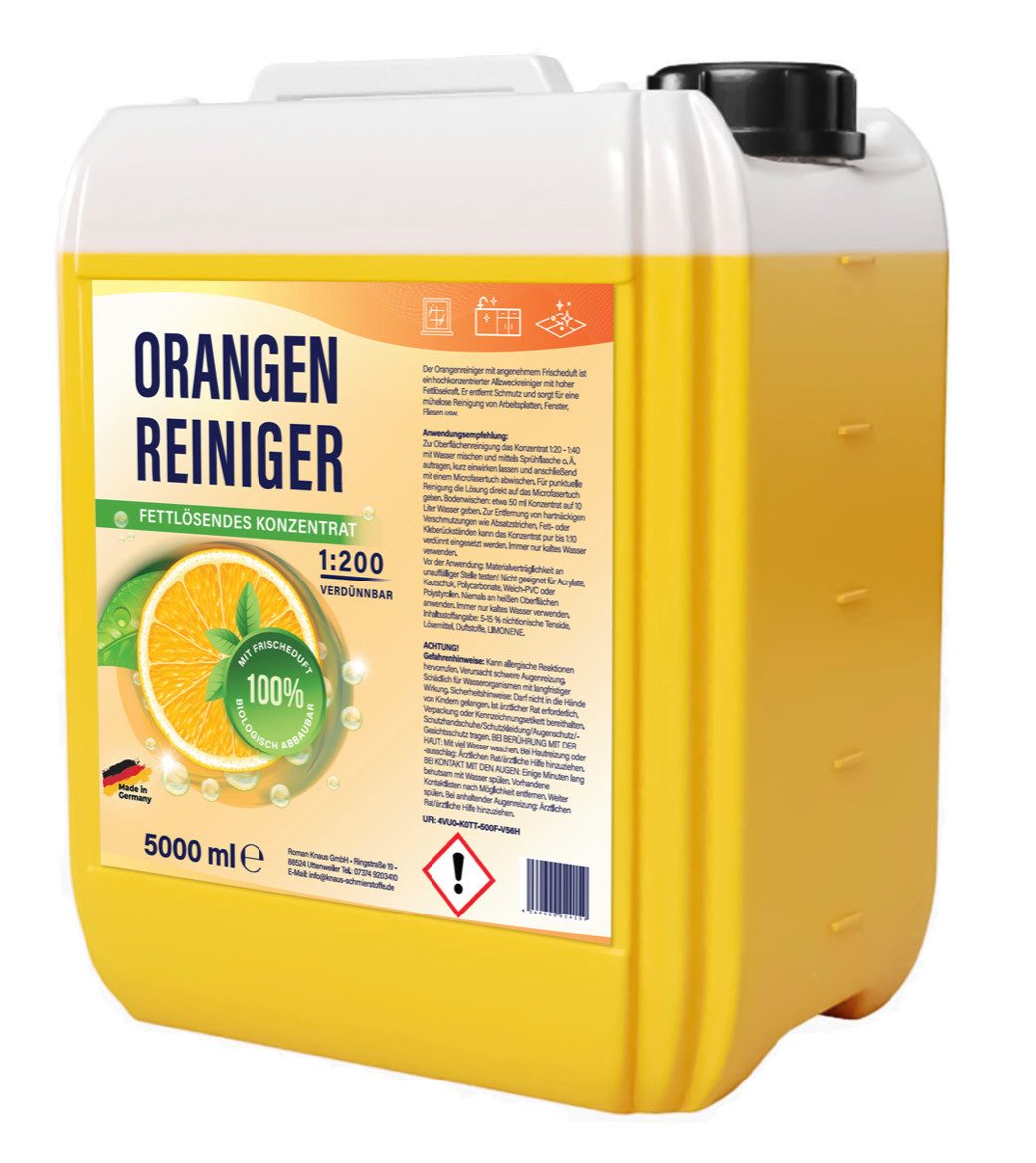 Orangenreiniger mit hoher Fettlösekraft (5 Liter) Allzweckreiniger