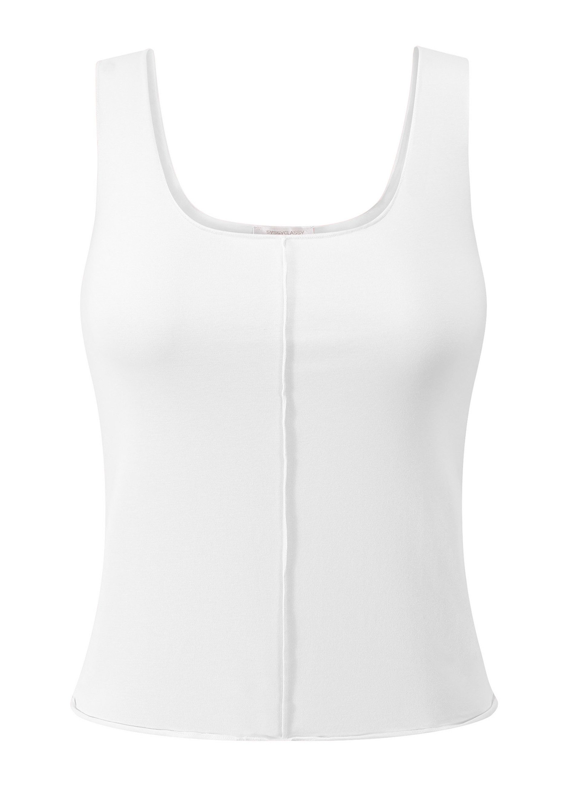 SASSYCLASSY T-Shirt Top mit Ziernaht für Damen Figurbetontes Trägertop aus günstig online kaufen