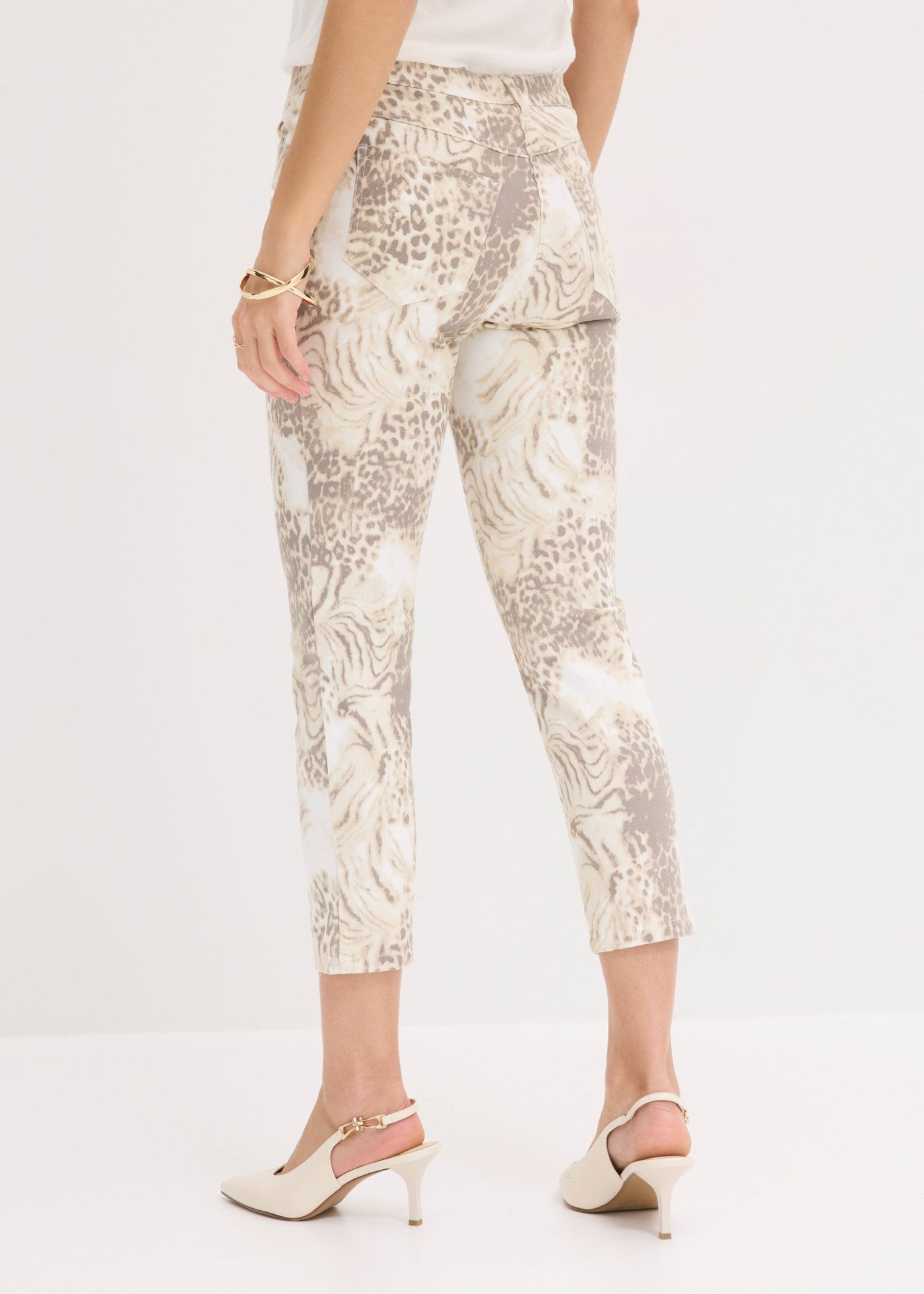 bonprix 7/8-Hose Slim Fit Passform, 7/8-Länge, Five-Pocket-Design, mit Gürtelschlaufen
