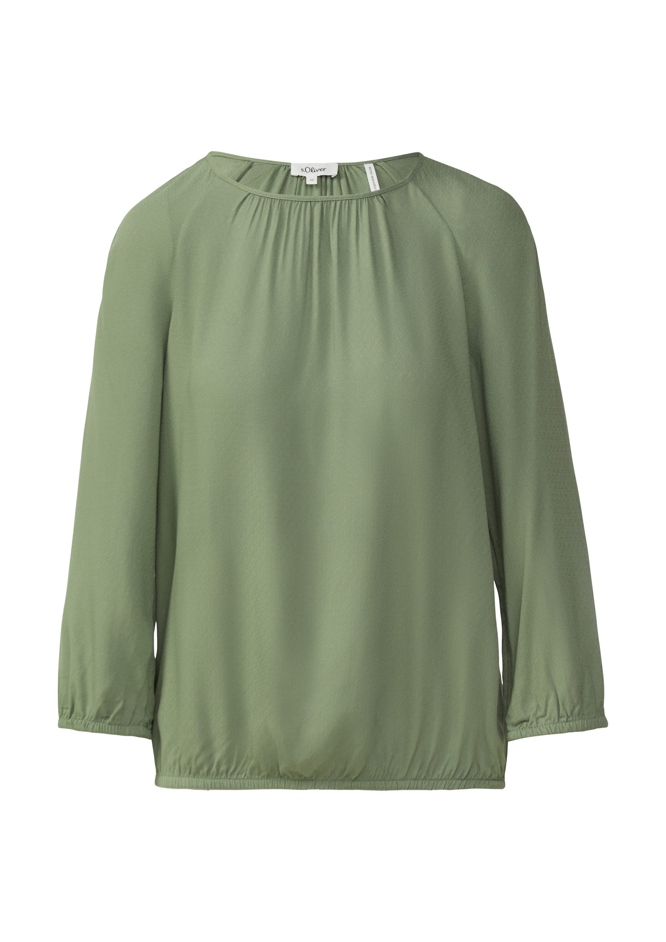 s.Oliver Kurzarmbluse Bluse Strukturierte Viskose-Bluse mit günstig online kaufen
