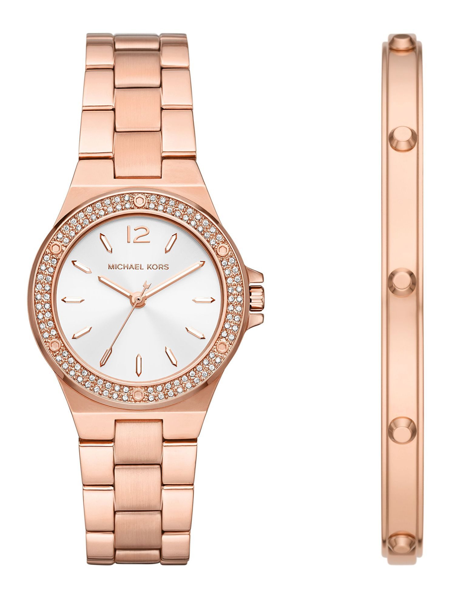 MICHAEL KORS Quarzuhr MK1073SET MK1073SET, Michael Kors MK1073SET LENNOX SET Uhr Damenuhr Edelstahl Rose