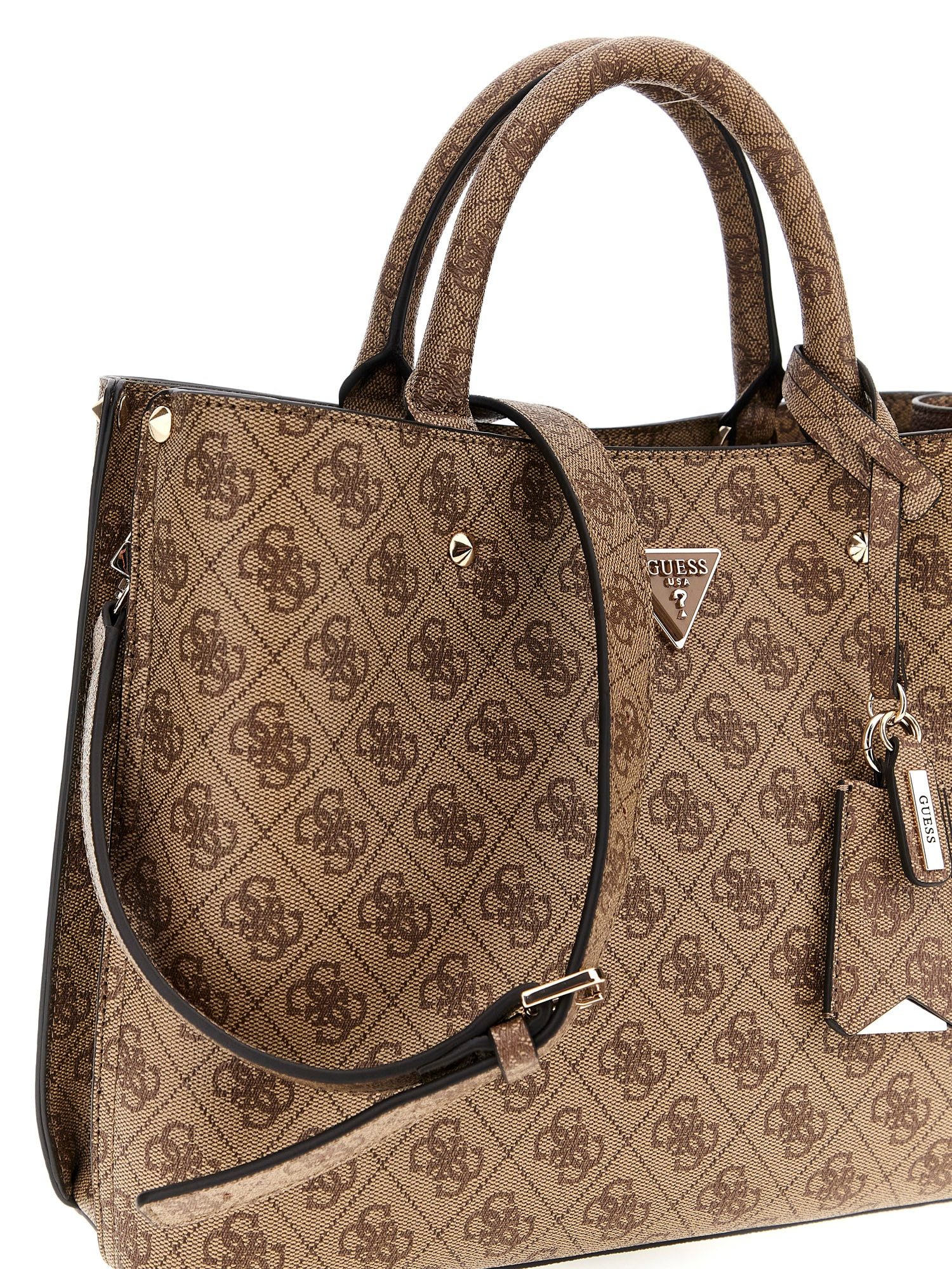 Guess Umhängetasche MERIDIAN II GIRLFRIEND SATCHEL (Set, Abnehmbarer Schlüsselanhänger), Damen Handtasche, Schultertasche mit Logo-Schmuckelement – Bild 3 von 5